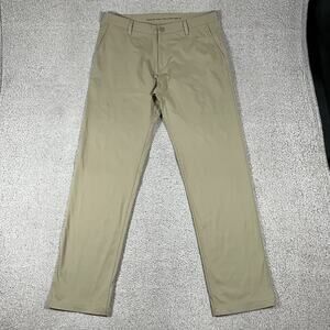 Rhone Commuter Pants Mens 35 Beige Performance Stretch Travel Chino Golf Khaki